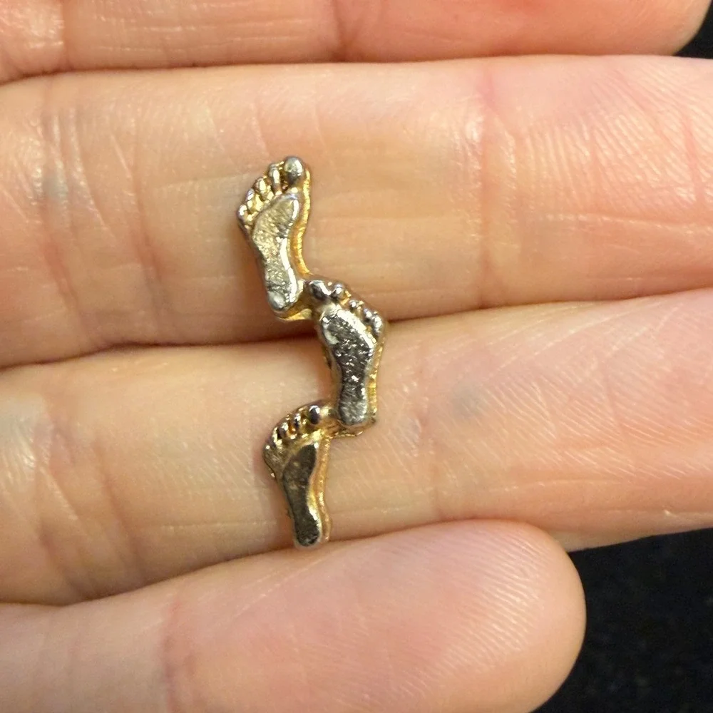 Vintage Footsteps Three Foot Lapel‎ Pin